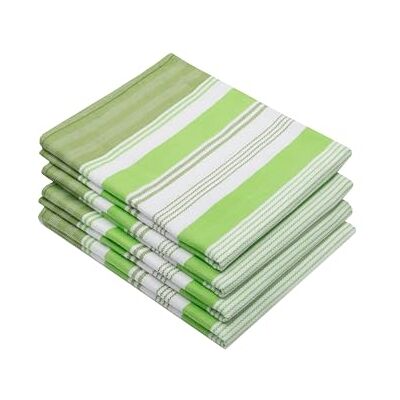 ZOLLNER 4 panos de cozinha de algodão às riscas verdes, 50 x 70 cm, 220 g ZOLLNER 4 panos de cozinha de algodão às riscas verdes, 50 x 70 cm, 220 g