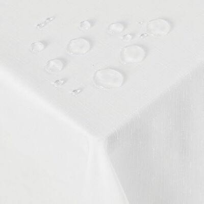 Deconovo Toalhas de mesa retangular, efeito linho para cozinha, 140 x 240 cm, branco Deconovo Toalhas de mesa retangular, efeito linho para cozinha, 140 x 240 cm, branco