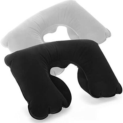com-four ® 2X almofadas de viagem insufláveis Almofadas ergonómicas para pescoço, ideais para avião, carro e comboio, confortáveis e fáceis de encher com-four ® 2X almofadas de viagem insufláveis Almofadas ergonómicas para pescoço, ideais para avião, carro e comboio, confortáveis e fáceis de encher