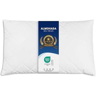 ZOLLNER Almofada confortável 65 x 100 cm, com fecho de correr, enchimento de fibras sintéticas ajustável individualmente, lavável até 95 °C, capa de mistura de algodão, qualidade de hotel ZOLLNER Almofada confortável 65 x 100 cm, com fecho de correr, enchimento de fibras sintéticas ajustável individualmente, lavável até 95 °C, capa de mistura de algodão, qualidade de hotel