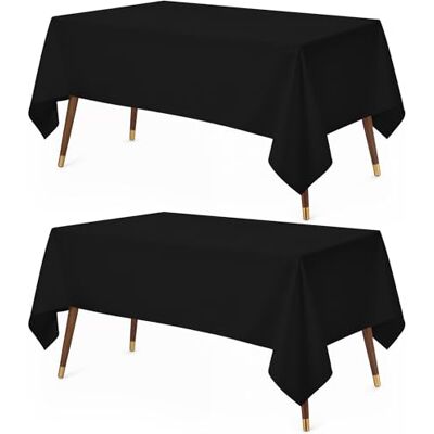 Utopia Kitchen Toalha de mesa de poliéster 152 x 213 cm (pacote de 2, preto) capa de mesa lavável na máquina ideal para festas, eventos, casamentos e restaurantes (60 x 84 polegadas) Utopia Kitchen Toalha de mesa de poliéster 152 x 213 cm (pacote de 2, preto) capa de mesa lavável na máquina ideal para festas, eventos, casamentos e restaurantes (60 x 84 polegadas)