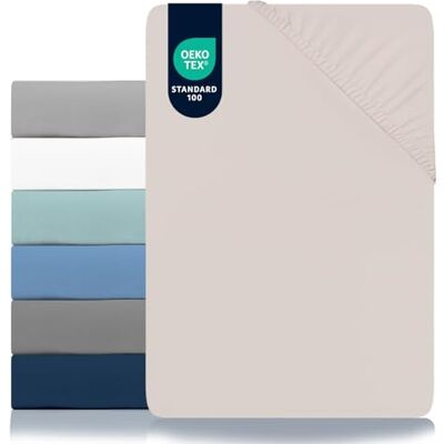 Dreamzie Lençol de baixo de microfibra 100% poliéster, certificação Oeko Tex, sem produtos químicos, pele de pêssego macia com elástico a toda a volta Dreamzie Lençol de baixo de microfibra 100% poliéster, certificação Oeko Tex, sem produtos químicos, pele de pêssego macia com elástico a toda a volta