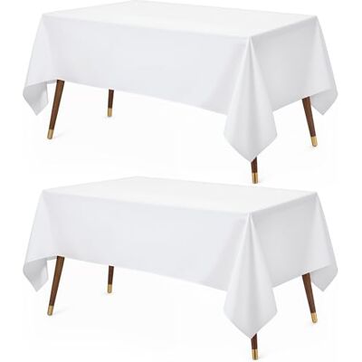 Utopia Kitchen Toalha de mesa de poliéster 152 x 213 cm (pacote de 2, branco) capa de mesa lavável na máquina ideal para festas, eventos, casamentos e restaurantes (60 x 84 polegadas) Utopia Kitchen Toalha de mesa de poliéster 152 x 213 cm (pacote de 2, branco) capa de mesa lavável na máquina ideal para festas, eventos, casamentos e restaurantes (60 x 84 polegadas)