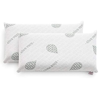 TEXTIL-HOME Textilhome Pack de 2 almofadas viscoelásticas, 60 cm, aloé vera, núcleo viscoelástico, 60 cm, TEXTIL-HOME Textilhome Pack de 2 almofadas viscoelásticas, 60 cm, aloé vera, núcleo viscoelástico, 60 cm,
