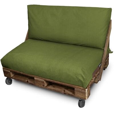 HAPPERS Almofadas para paletes Set verde, Naylim Mate, enchimento Foam-EPS-Plus, anti-manchas, respiráveis, removíveis e laváveis, sistema AquOut de secagem rápida HAPPERS Almofadas para paletes Set verde, Naylim Mate, enchimento Foam-EPS-Plus, anti-manchas, respiráveis, removíveis e laváveis, sistema AquOut de secagem rápida