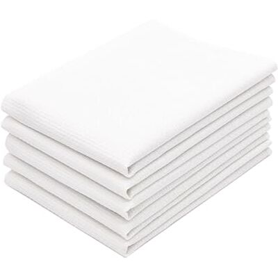 ZOLLNER 5 panos de cozinha algodão, 50 x 75 cm, branco ZOLLNER 5 panos de cozinha algodão, 50 x 75 cm, branco