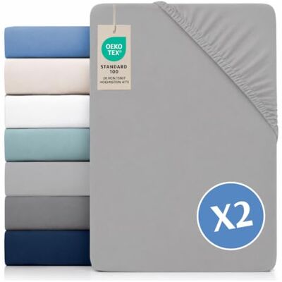 Dreamzie Conjunto de 2 Lençóis 80x200 Ajustáveis Microfibra Ultra Macia Oeko Tex Certificado Lençóis Cama 80x200 Infantil Cinza Pele de Carneiro Dreamzie Conjunto de 2 Lençóis 80x200 Ajustáveis Microfibra Ultra Macia Oeko Tex Certificado Lençóis Cama 80x200 Infantil Cinza Pele de Carneiro