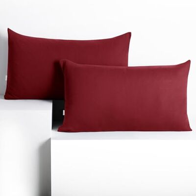 DecoKing Conjunto de 2 fronhas 50 x 60 x 2 jersey 100 % algodão penteado fecho de correr bordeaux âmbar DecoKing Conjunto de 2 fronhas 50 x 60 x 2 jersey 100 % algodão penteado fecho de correr bordeaux âmbar