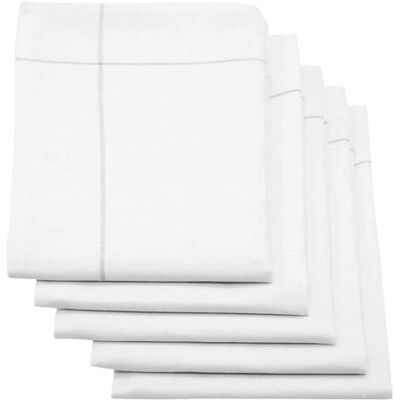 ZOLLNER Conjunto de 5 panos de cozinha, linho e algodão, 50 x 70 cm, branco e cinzento ZOLLNER Conjunto de 5 panos de cozinha, linho e algodão, 50 x 70 cm, branco e cinzento