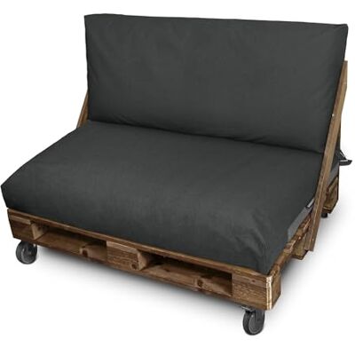 HAPPERS Almofadas para paletes Set cinzento, Naylim Mate, enchimento Foam-EPS-Plus, anti-manchas, respiráveis, removíveis e laváveis, sistema AquOut de secagem rápida HAPPERS Almofadas para paletes Set cinzento, Naylim Mate, enchimento Foam-EPS-Plus, anti-manchas, respiráveis, removíveis e laváveis, sistema AquOut de secagem rápida
