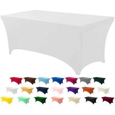 Utopia Kitchen 1 Pacote de Toalhas de Mesa Retangulares de Poliéster (2,44 m 8 pés) Elásticos de Spandex Cobre Mesas para Casamentos, Bares, Artesanato, Exposições (Branco) Utopia Kitchen 1 Pacote de Toalhas de Mesa Retangulares de Poliéster (2,44 m 8 pés) Elásticos de Spandex Cobre Mesas para Casamentos, Bares, Artesanato, Exposições (Branco)