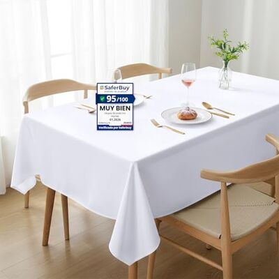 Utopia Kitchen Toalha de mesa de poliéster 132 x 180 cm (pacote de 2, branco) capa de mesa lavável na máquina ideal para festas, eventos, casamentos e restaurantes (52 x 71 polegadas) Utopia Kitchen Toalha de mesa de poliéster 132 x 180 cm (pacote de 2, branco) capa de mesa lavável na máquina ideal para festas, eventos, casamentos e restaurantes (52 x 71 polegadas)