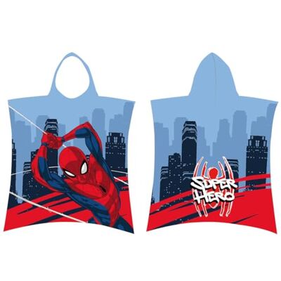 Jerry Fabrics Poncho de toalha de algodão Marvel Spiderman para crianças, 115 x 50 cm, poncho com capuz de toalha de banho, toalha de surf para piscina, roupão macio e absorvente para crianças dos 3 Jerry Fabrics Poncho de toalha de algodão Marvel Spiderman para crianças, 115 x 50 cm, poncho com capuz de toalha de banho, toalha de surf para piscina, roupão macio e absorvente para crianças dos 3