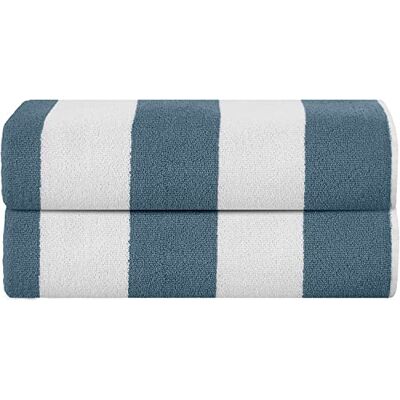 SweetNeedle Sweet Needle Pacote de 2 toalhas de praia 100 % algodão fio em anéis 76 x 152 cm 450 g/m² toalha de natação e piscina clássica às riscas altamente absorvente mar de cristal verde SweetNeedle Sweet Needle Pacote de 2 toalhas de praia 100 % algodão fio em anéis 76 x 152 cm 450 g/m² toalha de natação e piscina clássica às riscas altamente absorvente mar de cristal verde
