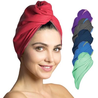 Fit-Flip Toalha turbante para secagem rápida de cabelo, toalhas de microfibra ultra absorventes para cabelo, com botão 2 peças, coral coralino, 2 piezas, toallas de microfibra ultra absorbente para pelo, con botón Fit-Flip Toalha turbante para secagem rápida de cabelo, toalhas de microfibra ultra absorventes para cabelo, com botão 2 peças, coral coralino, 2 piezas, toallas de microfibra ultra absorbente para pelo, con botón