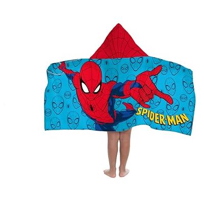 Jay Franco Marvel Spider-Man Capa de banho com capuz 56 × 56 cm para crianças, super macia para casa de banho, praia, piscina e viagens, produto com licença oficial, azul Jay Franco Marvel Spider-Man Capa de banho com capuz 56 × 56 cm para crianças, super macia para casa de banho, praia, piscina e viagens, produto com licença oficial, azul