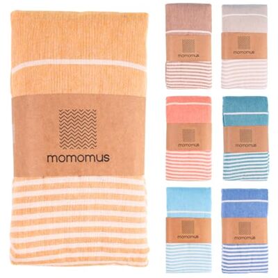 MOMOMUS Fouta Praia XXL, com franjas e 100% algodão, ideal como toalha de praia grande anti-areia, manta de piquenique sem areia, páreo gigante ou tapete de piscina, mostarda, 210 x 240 cm MOMOMUS Fouta Praia XXL, com franjas e 100% algodão, ideal como toalha de praia grande anti-areia, manta de piquenique sem areia, páreo gigante ou tapete de piscina, mostarda, 210 x 240 cm
