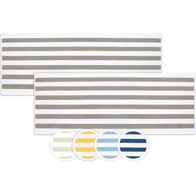 ZOLLNER Conjunto de 2 toalhas de praia toalhas de banho resistentes e absorventes em 70 x 180 cm lavável até 60 °C algodão, design temporário às riscas em cinzento certificado Oeko Tex ZOLLNER Conjunto de 2 toalhas de praia toalhas de banho resistentes e absorventes em 70 x 180 cm lavável até 60 °C algodão, design temporário às riscas em cinzento certificado Oeko Tex