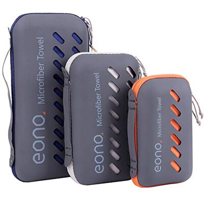 Eono Toalha de Microfibra para Levar para o Ginásio, Praia, Acampamento, Viagem, Natação ou Férias. Secagem rápida, super absorvente, muito compacta Eono Toalha de Microfibra para Levar para o Ginásio, Praia, Acampamento, Viagem, Natação ou Férias. Secagem rápida, super absorvente, muito compacta