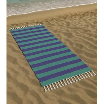 Vico Casa Toalha de praia VERSILIA 90 x 170 cm, farinha de praia de algodão com design listrado, por praia, piscina, sauna / verde e roxo Vico Casa Toalha de praia VERSILIA 90 x 170 cm, farinha de praia de algodão com design listrado, por praia, piscina, sauna / verde e roxo
