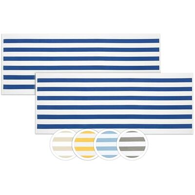 ZOLLNER Conjunto de 2 toalhas de praia toalhas de banho resistentes e absorventes em 70 x 180 cm laváveis até 95°C algodão design intemporal às riscas em azul certificado Oeko Tex ZOLLNER Conjunto de 2 toalhas de praia toalhas de banho resistentes e absorventes em 70 x 180 cm laváveis até 95°C algodão design intemporal às riscas em azul certificado Oeko Tex
