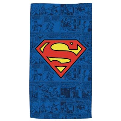 ARDITEX Toalha de microfibra Superman DC Comics, 170 x 90 cm, azul e vermelho, logótipo em banda desenhada clássico, secagem rápida, alta absorção e conforto, ideal para fãs uso diário ARDITEX Toalha de microfibra Superman DC Comics, 170 x 90 cm, azul e vermelho, logótipo em banda desenhada clássico, secagem rápida, alta absorção e conforto, ideal para fãs uso diário