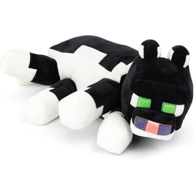 Jay Franco Almofada de peluche macia para dormir, viajar e abraçar com o design de gato preto de minecraft, 40 cm Jay Franco Almofada de peluche macia para dormir, viajar e abraçar com o design de gato preto de minecraft, 40 cm