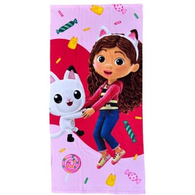 Cartoon Toalha de praia Gabby's Dollhouse 140 x 70 cm toalha de microfibra para crianças piscina praia Cartoon Toalha de praia Gabby's Dollhouse 140 x 70 cm toalha de microfibra para crianças piscina praia