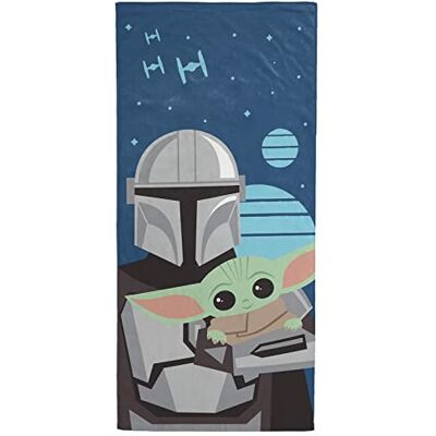 Jay Franco Star Wars O Mandaloriano Ele está comigo toalha de praia 71 cm x 147 cm 100 % algodão Jay Franco Star Wars O Mandaloriano Ele está comigo toalha de praia 71 cm x 147 cm 100 % algodão