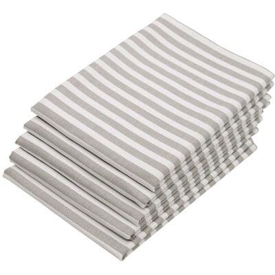 ZOLLNER Conjunto de 5 panos de cozinha de algodão em 50 x 70 cm, panos de cozinha muito absorventes e duradouros, lavável até 60 °C, em riscas cinzentas, qualidade hotelaria, certificado Oeko Tex® ZOLLNER Conjunto de 5 panos de cozinha de algodão em 50 x 70 cm, panos de cozinha muito absorventes e duradouros, lavável até 60 °C, em riscas cinzentas, qualidade hotelaria, certificado Oeko Tex®