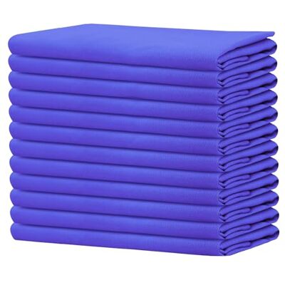 SweetNeedle Sweet Needle Embalagem de 12 guardanapos de tamanho grande 100% algodão 45 cm x 45 cm (18" x 18"), azul real tecido grosso para uso diário com cantos redondos SweetNeedle Sweet Needle Embalagem de 12 guardanapos de tamanho grande 100% algodão 45 cm x 45 cm (18" x 18"), azul real tecido grosso para uso diário com cantos redondos