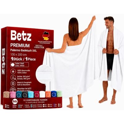 Betz Toalha de banho XXL palermo 100% algodão 100 x 200 cm, cor branca Betz Toalha de banho XXL palermo 100% algodão 100 x 200 cm, cor branca