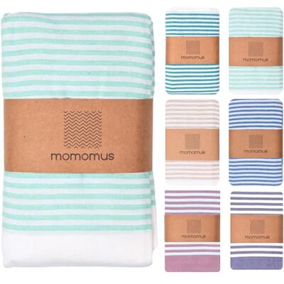 MOMOMUS Cobertor de praia grande 210 x 240 cm, Fouta XXL para piquenique Toalha de praia grande para estender e partilhar; 5,04 m², compacta ao dobrar. MOMOMUS Cobertor de praia grande 210 x 240 cm, Fouta XXL para piquenique Toalha de praia grande para estender e partilhar; 5,04 m², compacta ao dobrar.