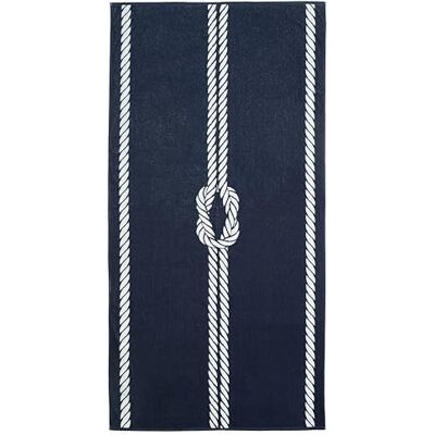 ZOLLNER Toalha de praia grande, 100 x 200 cm, algodão, 450 g, azul-marinho ZOLLNER Toalha de praia grande, 100 x 200 cm, algodão, 450 g, azul-marinho