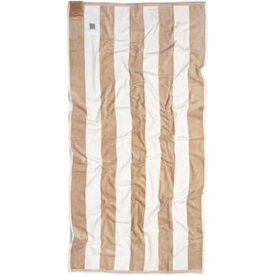 MOMOMUS Toalha de praia de algodão Velour 100% riscas cabana, macia e ultra absorvente ideal como toalha de praia grande anti-areia e toalha de piscina grande bege, 90 x 180 cm MOMOMUS Toalha de praia de algodão Velour 100% riscas cabana, macia e ultra absorvente ideal como toalha de praia grande anti-areia e toalha de piscina grande bege, 90 x 180 cm