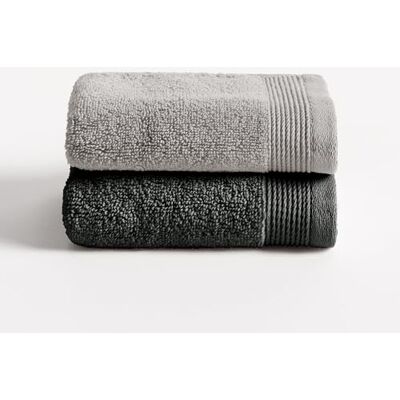 BOHEME Conjunto de 2 Toalhas Bicolor de Lavabo Harmony Cinza Claro e Aço 2 (50x100) 100% Algodão Zero Twist 600 g/m² Macias, Absorventes e de Secagem Rápida Laváveis na Máquina Uso Incluye 2(50x100 cm). 100% algodón Zero Twist 600 g/m². Su BOHEME Conjunto de 2 Toalhas Bicolor de Lavabo Harmony Cinza Claro e Aço 2 (50x100) 100% Algodão Zero Twist 600 g/m² Macias, Absorventes e de Secagem Rápida Laváveis na Máquina Uso Incluye 2(50x100 cm). 100% algodón Zero Twist 600 g/m². Su