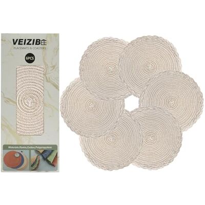 VEIZIBEE Toalhas Individuais de Mesa Redondas Cinza 38cm Salva-manchas Individuais de Renda de Algodão Natural Antiderrapante para Decoração da Cozinha Mesa de Jantar (Café com Leite) VEIZIBEE Toalhas Individuais de Mesa Redondas Cinza 38cm Salva-manchas Individuais de Renda de Algodão Natural Antiderrapante para Decoração da Cozinha Mesa de Jantar (Café com Leite)