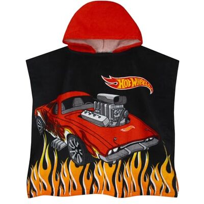 Hot Wheels Toalha para crianças, toalha poncho de carro para crianças, poncho de piscina para crianças, tamanho único preto Hot Wheels Toalha para crianças, toalha poncho de carro para crianças, poncho de piscina para crianças, tamanho único preto