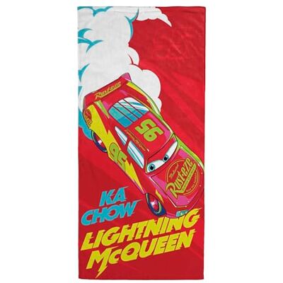 Jay Franco Kids Disney Cars toalha de praia 100 % algodão 71 x 147 cm toalha de banho, piscina e viagem super macia, produto com licença oficial, vermelho Jay Franco Kids Disney Cars toalha de praia 100 % algodão 71 x 147 cm toalha de banho, piscina e viagem super macia, produto com licença oficial, vermelho