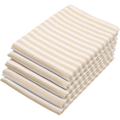 ZOLLNER Conjunto de 5 panos de cozinha de algodão em 50 x 70 cm, panos de cozinha muito absorventes e duradouros, lavável até 60 °C, com riscas bege qualidade hotelaria, certificado Oeko Tex® ZOLLNER Conjunto de 5 panos de cozinha de algodão em 50 x 70 cm, panos de cozinha muito absorventes e duradouros, lavável até 60 °C, com riscas bege qualidade hotelaria, certificado Oeko Tex®