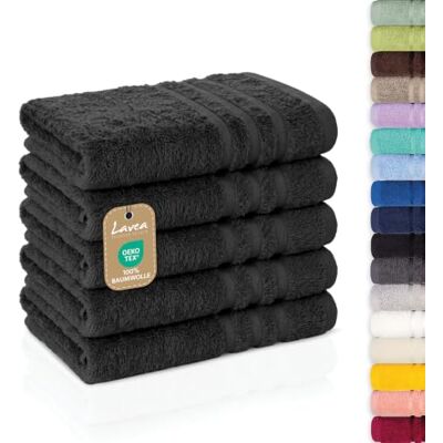 Lavea ® Conjunto de 5 toalhas de hóspedes, 30 x 50 cm, encaracolado, 100 100% algodão: toalhas macias e absorventes, toalhas pequenas para casa de banho Lavea ® Conjunto de 5 toalhas de hóspedes, 30 x 50 cm, encaracolado, 100 100% algodão: toalhas macias e absorventes, toalhas pequenas para casa de banho