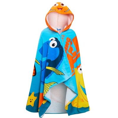Disney Toalha com capuz à procura de Nemo, 100% algodão, para crianças, poncho, praia, toalha de banho Disney Toalha com capuz à procura de Nemo, 100% algodão, para crianças, poncho, praia, toalha de banho