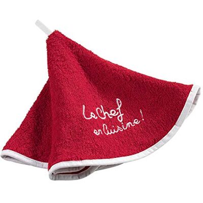 Douceur d'Intérieur Toalha redonda (0) 60 cm esponja borodee cozinheiro, algodão, vermelho, 60 x 60 cm Douceur d'Intérieur Toalha redonda (0) 60 cm esponja borodee cozinheiro, algodão, vermelho, 60 x 60 cm