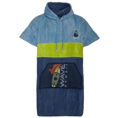 WAVE HAWAII Poncho de banho com capuz, tamanho L, 170-200 cm, 100% algodão, poncho de surf para adultos, toalha de veludo e caracóis com alta absorção de água, , L WAVE HAWAII Poncho de banho com capuz, tamanho L, 170-200 cm, 100% algodão, poncho de surf para adultos, toalha de veludo e caracóis com alta absorção de água, , L