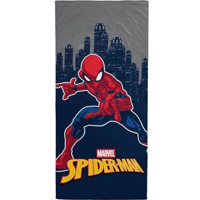 Jay Franco Kids Marvel Spiderman toalha de praia 100% algodão 71 x 147 cm toalha de banho, piscina e viagem super macia, produto com licença oficial, cinzento Jay Franco Kids Marvel Spiderman toalha de praia 100% algodão 71 x 147 cm toalha de banho, piscina e viagem super macia, produto com licença oficial, cinzento