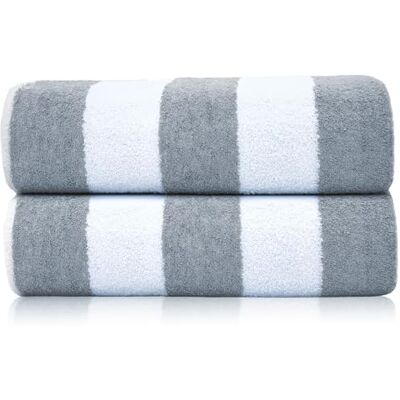 SweetNeedle Toalhas de praia para adultos, pacote de 2 unidades, design de cabana às riscas, 100% algodão, toalha de piscina, secagem rápida, super absorvente, toalha grande para natação, 100 x 150 cm SweetNeedle Toalhas de praia para adultos, pacote de 2 unidades, design de cabana às riscas, 100% algodão, toalha de piscina, secagem rápida, super absorvente, toalha grande para natação, 100 x 150 cm