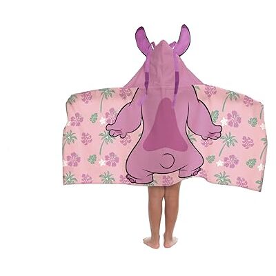 Jay Franco Disney Lilo & Stitch Angel Capa de banho com capuz 56 × 56 cm para crianças, super macia para casa de banho, praia, piscina e viagens, produto com licença oficial, rosa Jay Franco Disney Lilo & Stitch Angel Capa de banho com capuz 56 × 56 cm para crianças, super macia para casa de banho, praia, piscina e viagens, produto com licença oficial, rosa