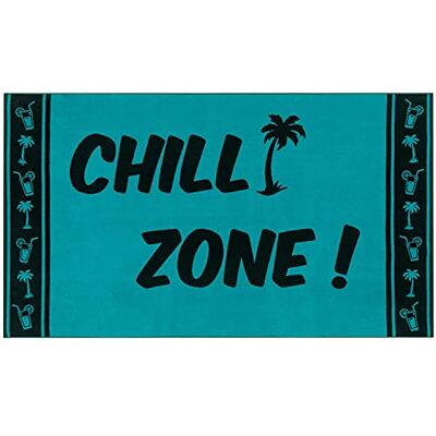 Delindo Lifestyle ® Toalha de praia Chill Zone turquesa, 100% algodão, feito de algodão egípcio, 100 x 180 cm grande Delindo Lifestyle ® Toalha de praia Chill Zone turquesa, 100% algodão, feito de algodão egípcio, 100 x 180 cm grande