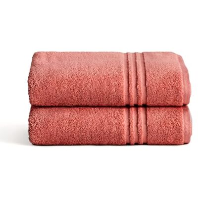 BOHEME Conjunto de 2 toalhas de lavatório premium terracota 50 x 100 cm Inclui 2 (50 x 100 cm). 100% algodão 700 g/m². Macios, absorventes, de secagem rápida e laváveis na máquina. BOHEME Conjunto de 2 toalhas de lavatório premium terracota 50 x 100 cm Inclui 2 (50 x 100 cm). 100% algodão 700 g/m². Macios, absorventes, de secagem rápida e laváveis na máquina.