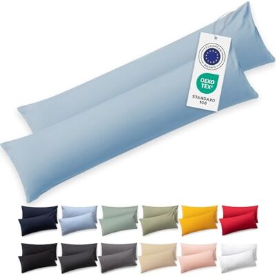 Blumtal Fronha de Almofada 40x145 cm 100% Algodão Macio Azul Claro Conjunto de 2 Fronhas de Almofada 40x145 Fronhas de almofada com Certificado Oeko-Tex, para Almofadas e Travesseiros Blumtal Fronha de Almofada 40x145 cm 100% Algodão Macio Azul Claro Conjunto de 2 Fronhas de Almofada 40x145 Fronhas de almofada com Certificado Oeko-Tex, para Almofadas e Travesseiros